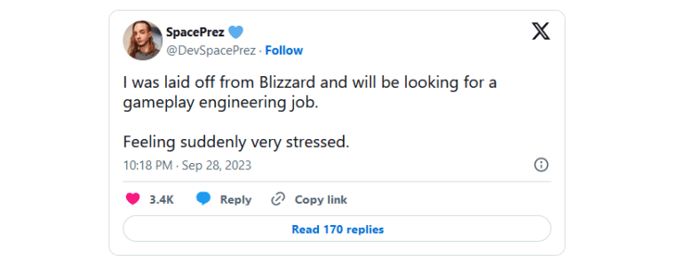 Увольнения также начались в Ubisoft и Blizzard Entertainment