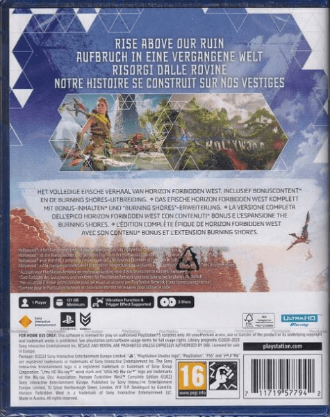 Полное издание Horizon: Forbidden West будет иметь размер 120 ГБ и потребует два установочных диска на PS5