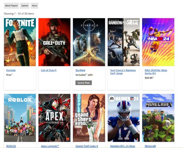 По популярности на Xbox Starfield отстает от Fortnite и Call of Duty HQ