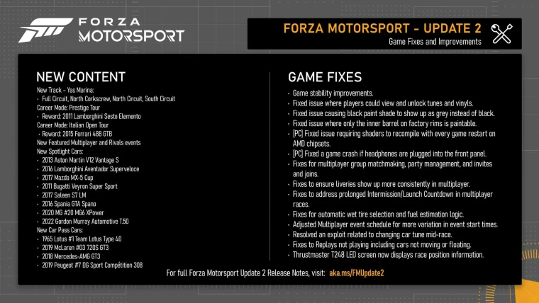 Объявлена ​​дата выхода второго обновления Forza Motorsport, которое принесет новый трек и множество исправлений