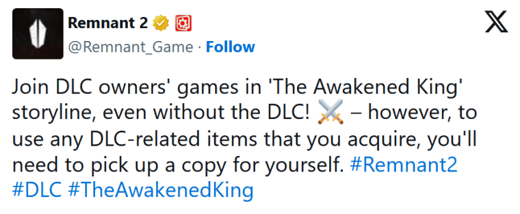 В Remnant 2: The Awakened King можно играть в кооперативе даже без DLC